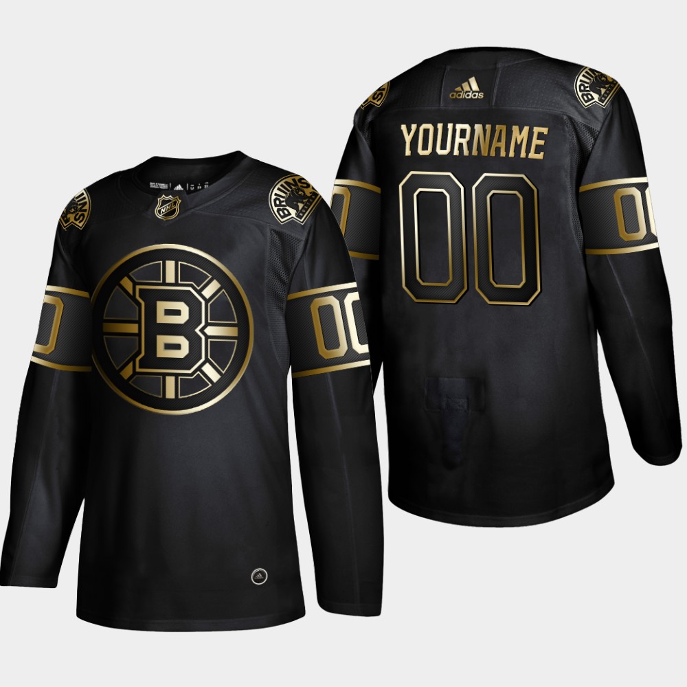 Men's Boston Bruins Black Golden Edition Custom NHL Stitched Jersey